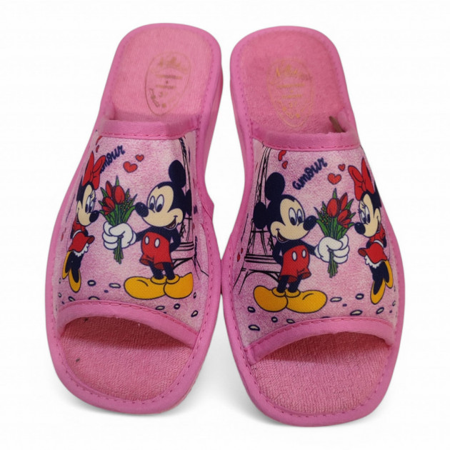 Zapatillas casa Mickey Mouse y Minnie económicas de verano rosa - 1
