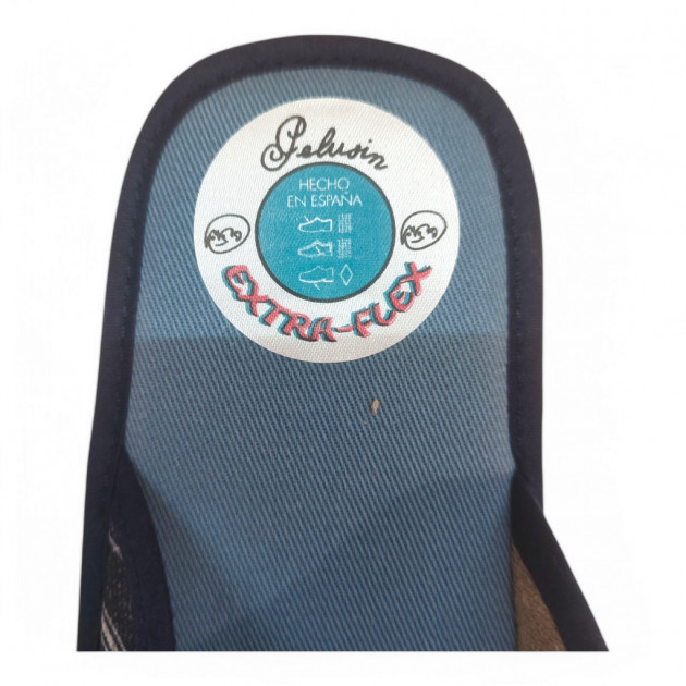 Zapatillas casa rayas hombre EXTRA-FLEX abiertas marino - 3