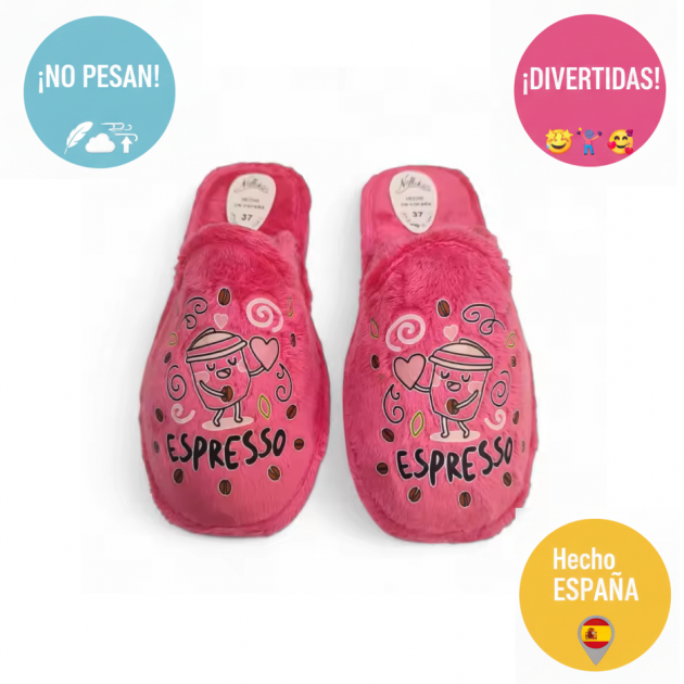Zapatillas casa Rosa Fuxia espresso económicas para regalar - 3