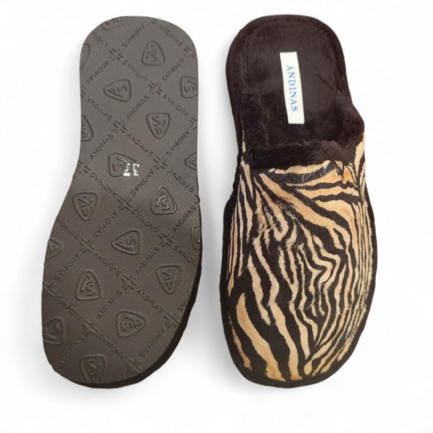 Zapatillas casa tigre animal print Andinas para invierno no pesan - 2