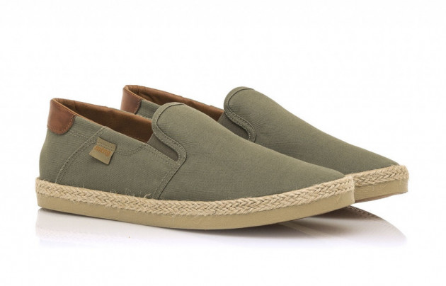 Zapatillas casuales lona Mustang mocasín kaky - 1