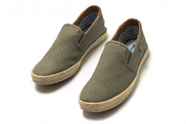 Zapatillas casuales lona Mustang mocasín kaky - 2