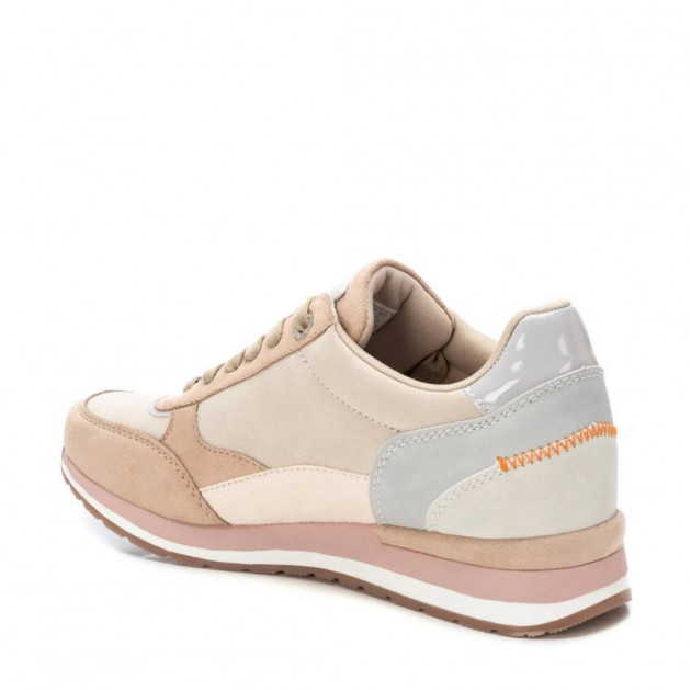 Zapatillas casuales mujer con cremallera en beige - 3