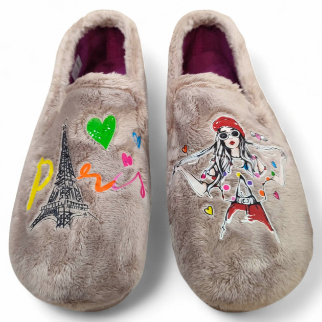 Zapatillas cerradas para casa Paris divertidas y económicas - 1