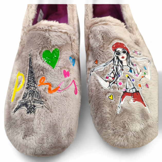 Zapatillas cerradas para casa Paris divertidas y económicas - 3