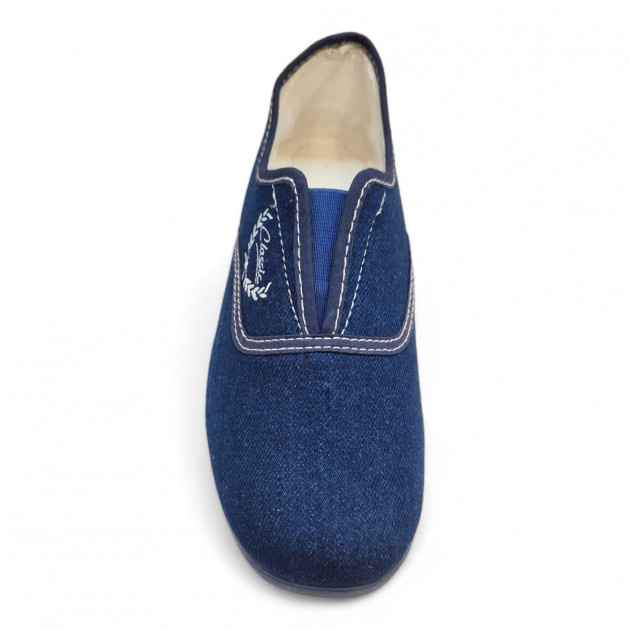 Zapatillas classic aerobic azul elástico lona - 2