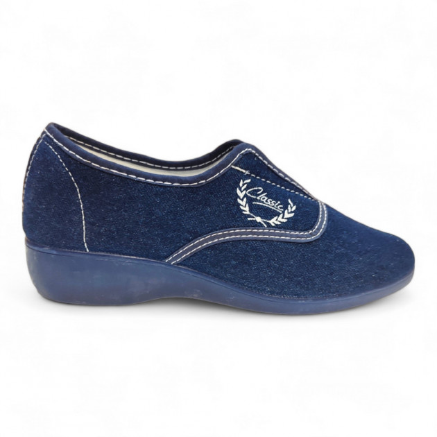 Zapatillas classic aerobic azul elástico lona - 3