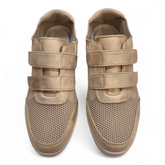 Zapatillas de arreglar para diario en oro con velcros - 3