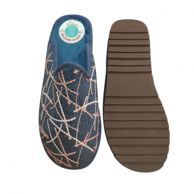 Zapatillas de Casa Clásicas Azul Marino de mujer pelusín - 2
