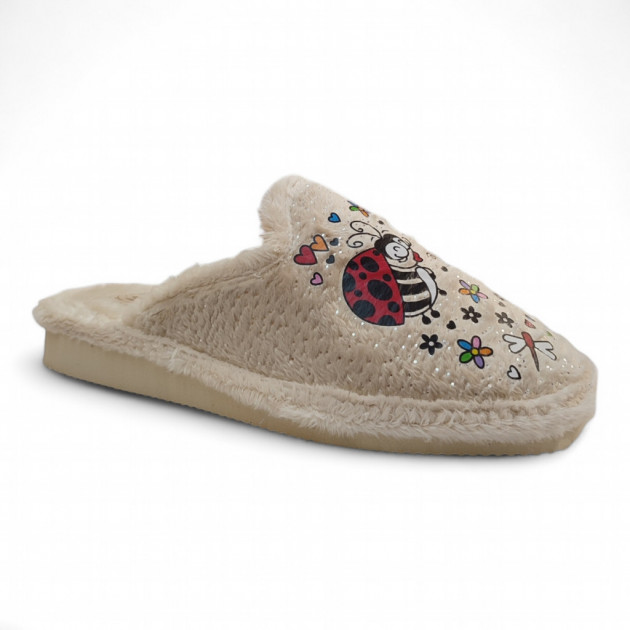 Zapatillas de casa mariquitas beige no pesan - 1