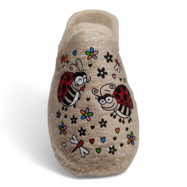 Zapatillas de casa mariquitas beige no pesan - 2