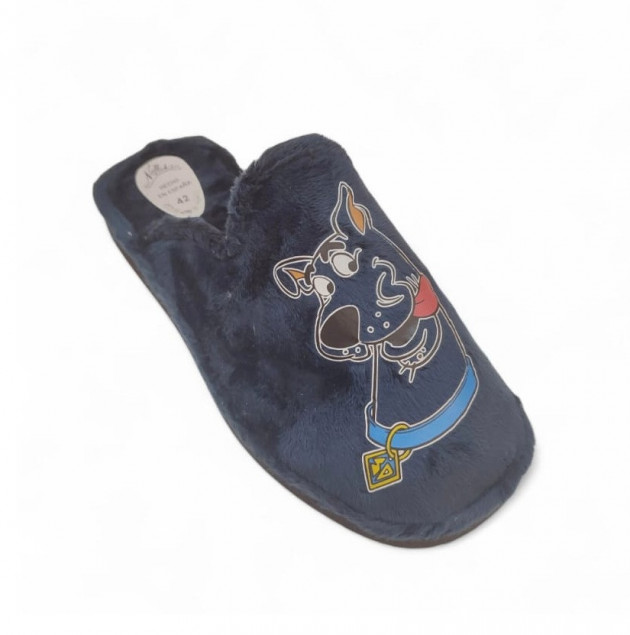 Zapatillas de hombre graciosas para casa con perro divertido - 2