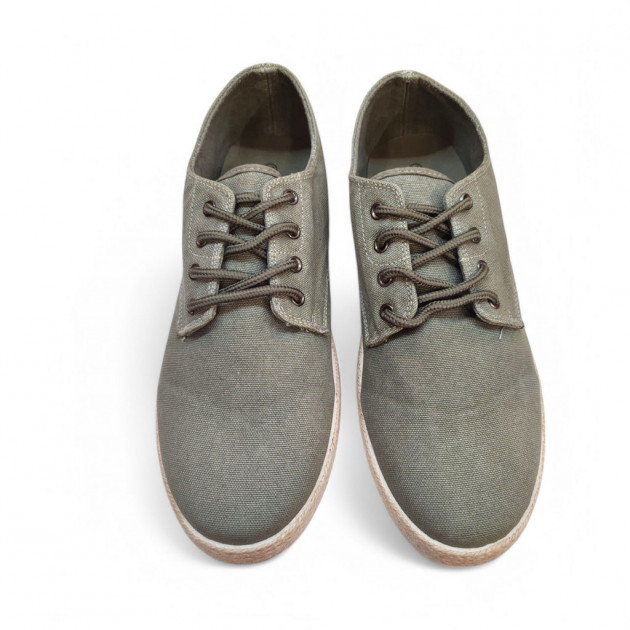 Zapatillas de lona suela esparto atadas verde - 3
