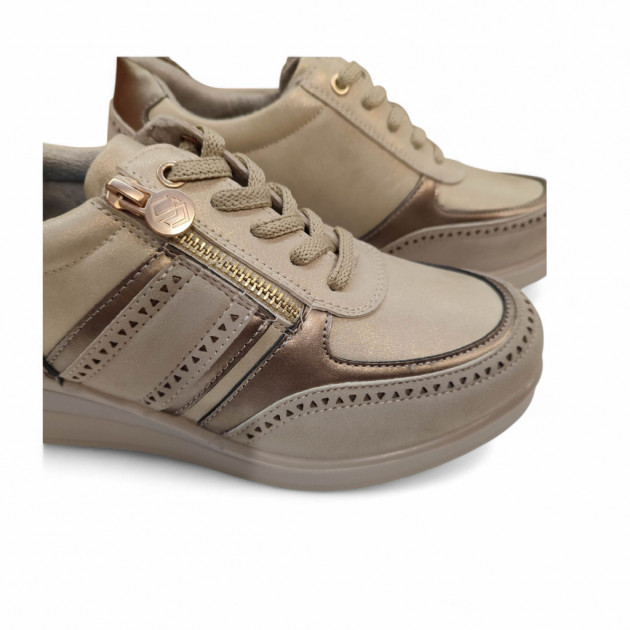 Zapatillas Mysoft con cremallera en beige casuales - 2