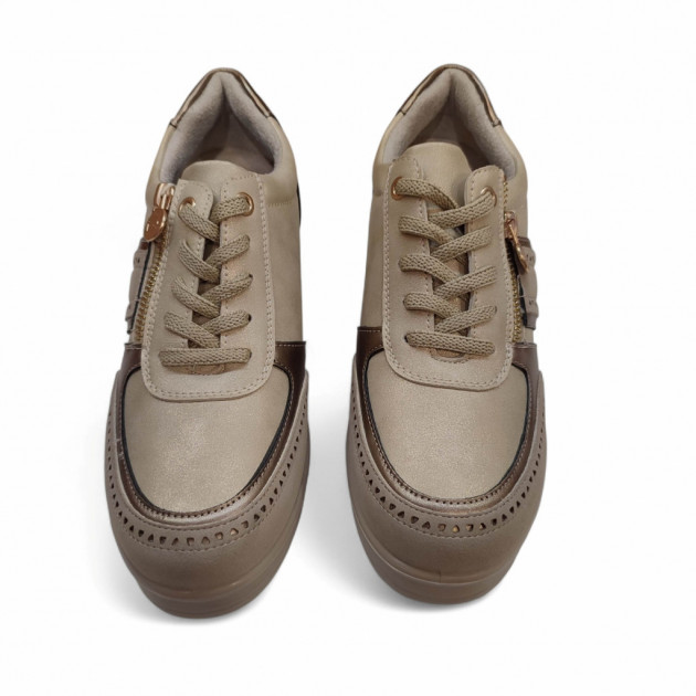 Zapatillas Mysoft con cremallera en beige casuales - 3