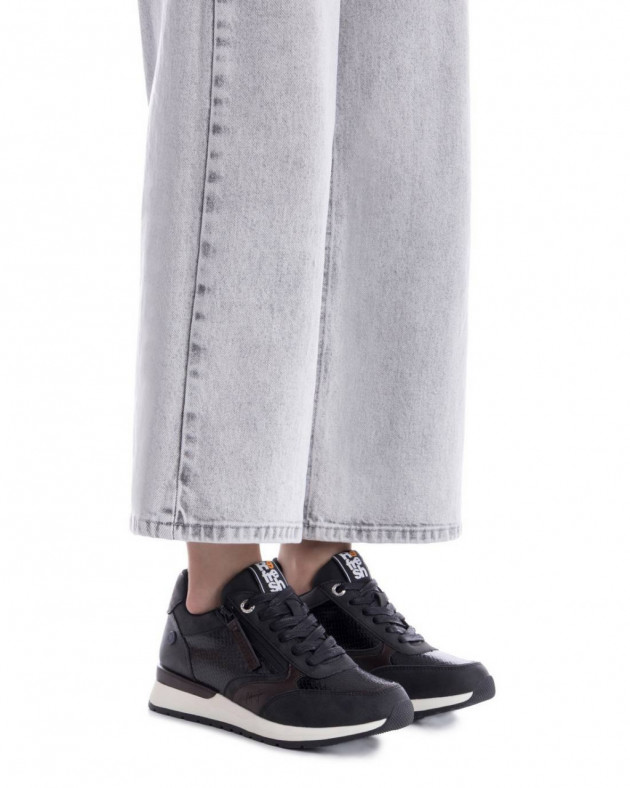 Zapatillas negras de mujer refresh con cremallera - 3