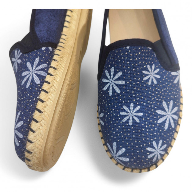 Zapatillas planas de verano con suela de esparto azul marino - 2