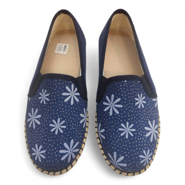 Zapatillas planas de verano con suela de esparto azul marino - 3