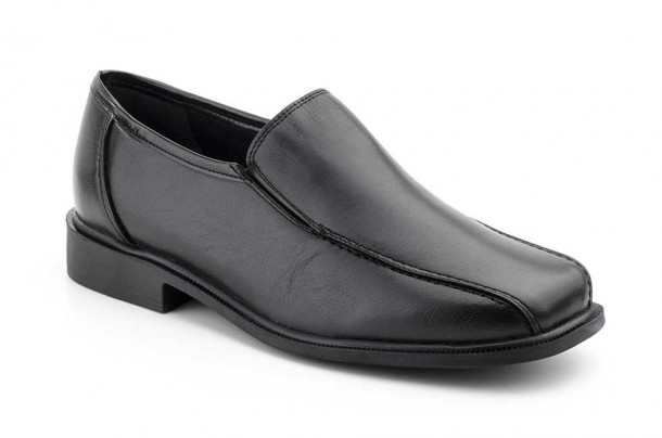 Zapato mocasín económico piel negro - 1