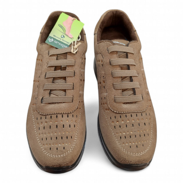 Zapato sport Amarpies elásticos taupe - 2
