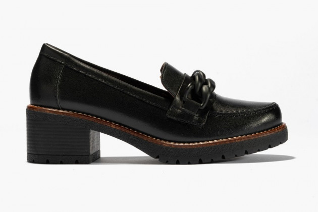 Zapato tacón cadena Pitillos piel negro - 2