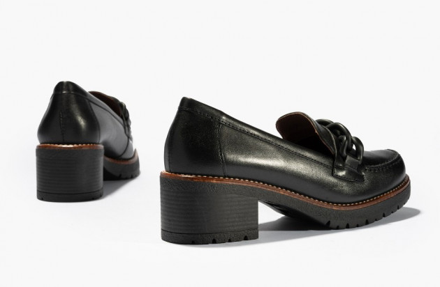 Zapato tacón cadena Pitillos piel negro - 3