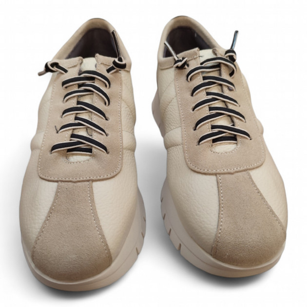 Zapatos casual cordon elástico beige - 2