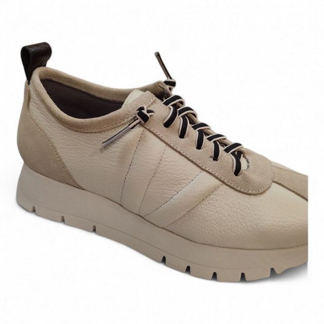 Zapatos casual cordon elástico beige - 3