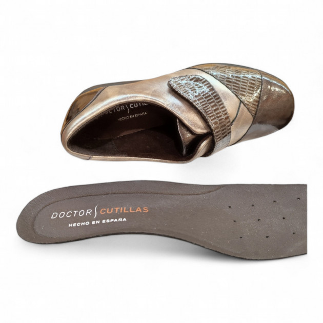 Zapatos con velcro de señora Doctor Cutillas anchos piel - 2