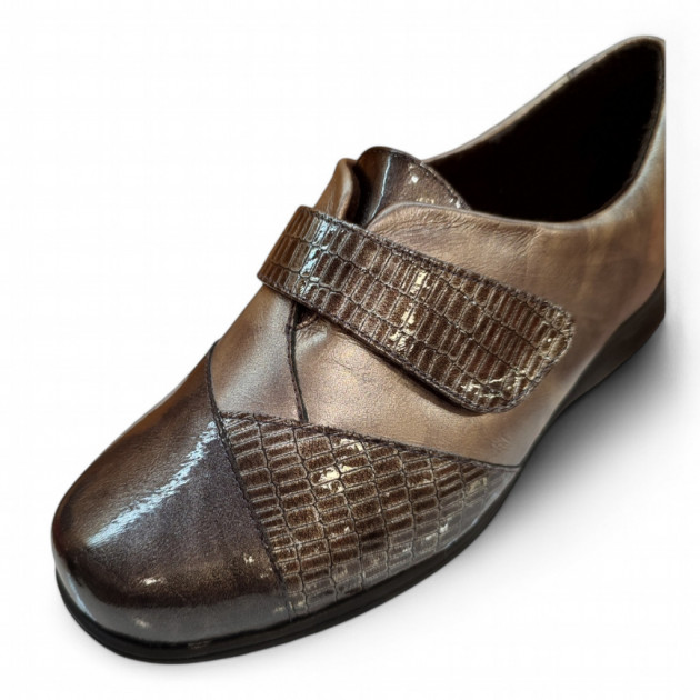 Zapatos con velcro de señora Doctor Cutillas anchos piel - 3