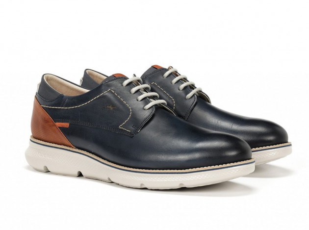 Zapatos cordones Fluchos F1740 piel azules - 1