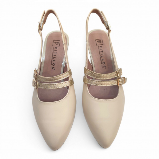 Zapatos de vestir Pitillos con tacón crema - 2