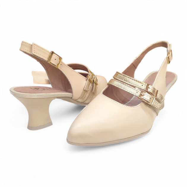 Zapatos de vestir Pitillos con tacón crema - 3