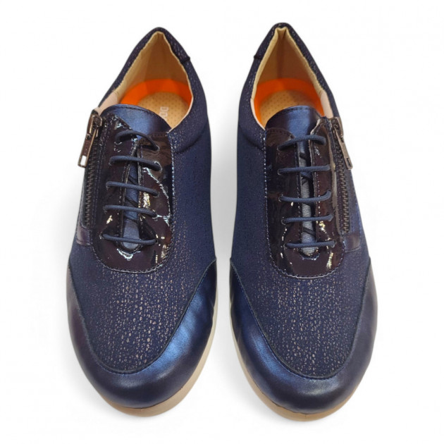 Zapatos Doctor Cutillas cremallera licra azul marino - 2