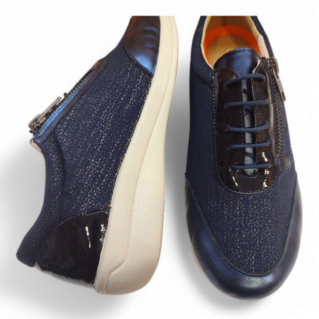 Zapatos Doctor Cutillas cremallera licra azul marino - 3