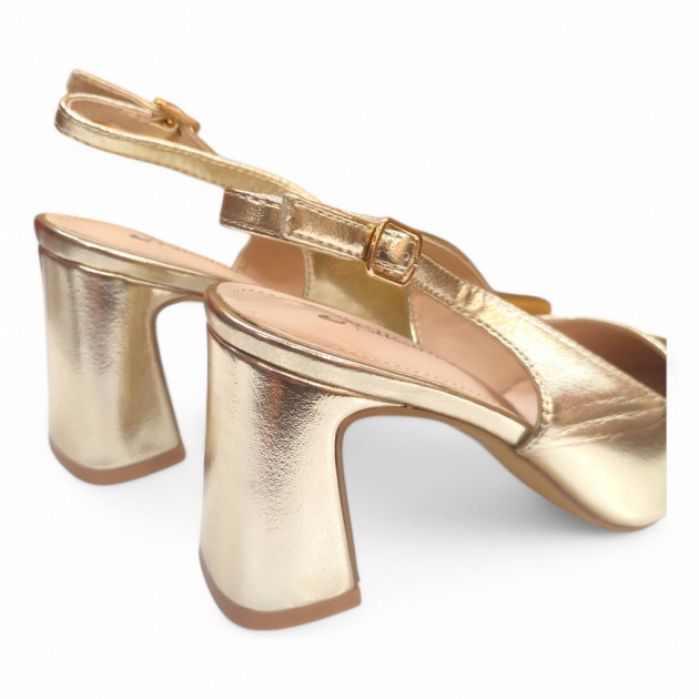 Zapatos Fiesta en Oro con punta cerrada y tacón - 3