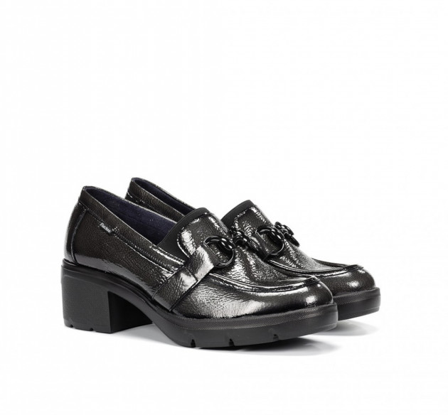 Zapatos Fluchos tacón cadena piel - 1