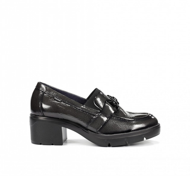 Zapatos Fluchos tacón cadena piel - 2