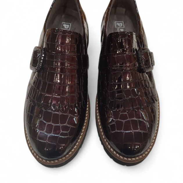 Zapatos Pitillos burdeos mujer con textura coco - 2