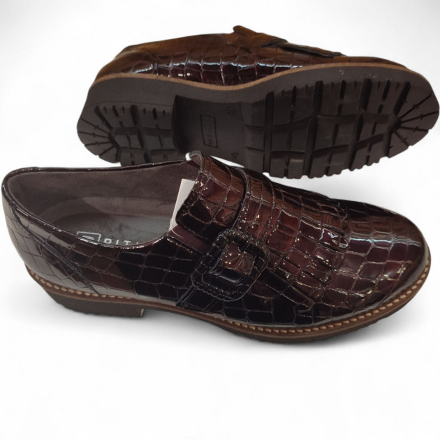 Zapatos Pitillos burdeos mujer con textura coco - 3