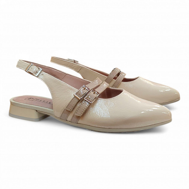 Zapatos Pitillos planos con doble correa abiertos por detrás - 1