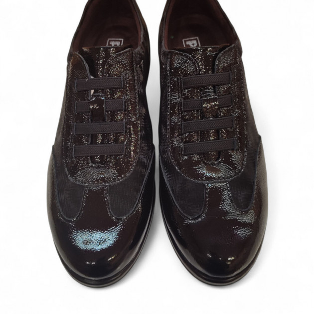 Zapatos sport Pitillos negros mujer con cordones elásticos - 2