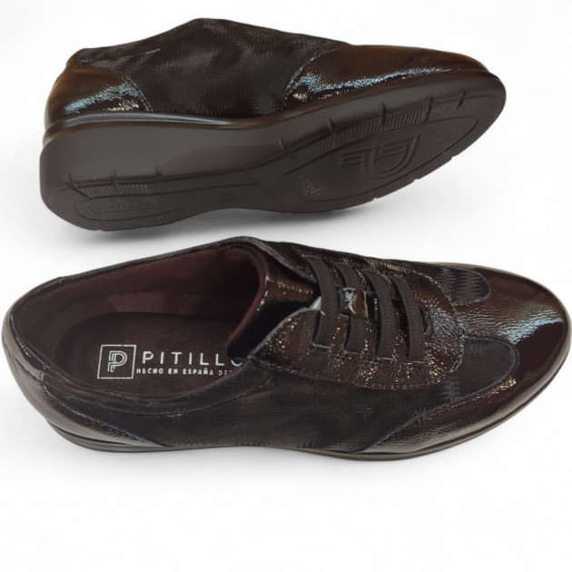 Zapatos sport Pitillos negros mujer con cordones elásticos - 3