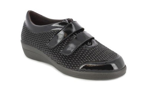 Zapatos velcros Doctor Cutillas malla grano de arroz negro - 1