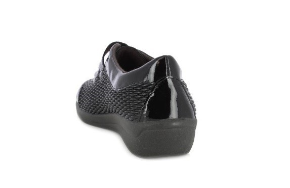 Zapatos velcros Doctor Cutillas malla grano de arroz negro - 2