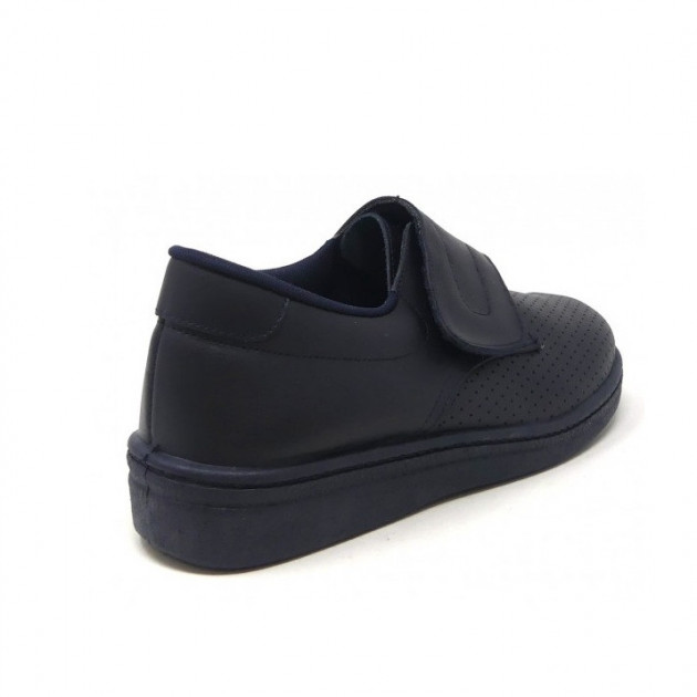 Zueco cerrado hombre trabajo piel azul marino - 2