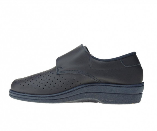Zueco Cerrado Velcro Azul Marino Piel - 3