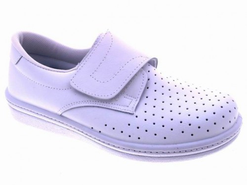 Zueco cerrado velcro hombre piel blanco - 1