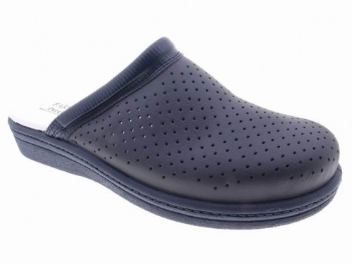 Zueco hombre piel azul marino - 1